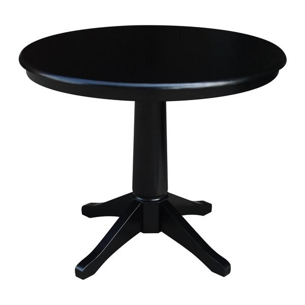 International Concepts Round 36 in Round Top Pedestal Table, 28.9 inH, Black, 36 W, 36 L, 29.9 in H, Wood, Black K46-36RT-27B - main